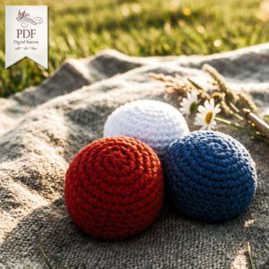 Crochet Footbag Pattern | Hacky Sack Style, Quick PDF (Digital Download) - Image 1